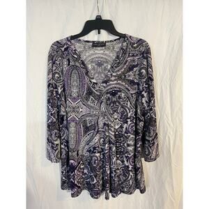Lane Bryant 18/20 womens paisley top